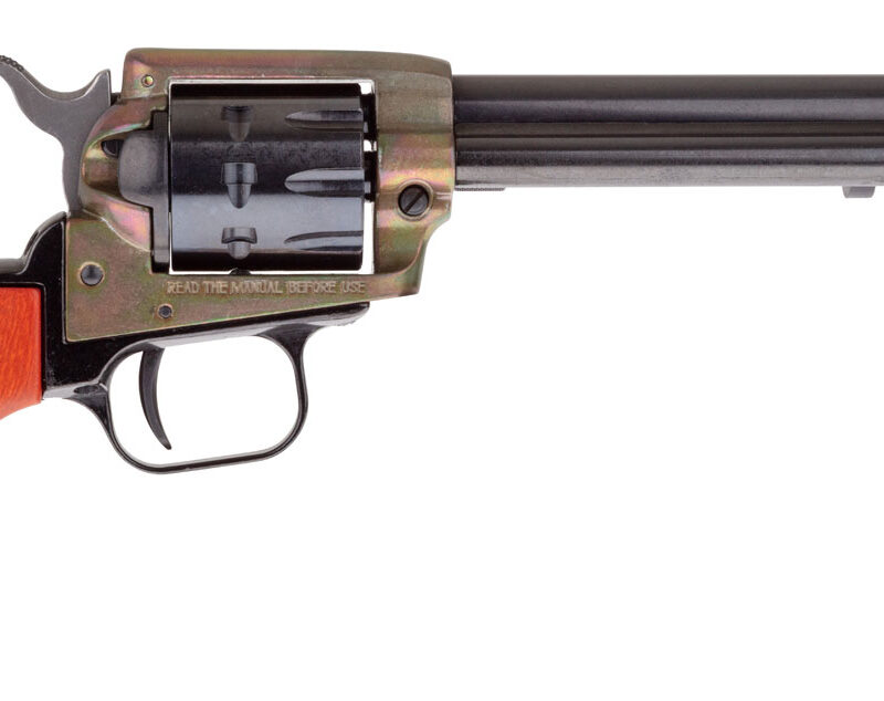 Heritage Mfg RR22999CH6 Rough Rider  22 LR 9 Shot, 6.50" Black Steel Barrel, Simulated Case Hardened Zinc Alloy Frame, Black Cylinder, Cocobolo Grip, Hammer/Thumb Safety, Exposed Hammer