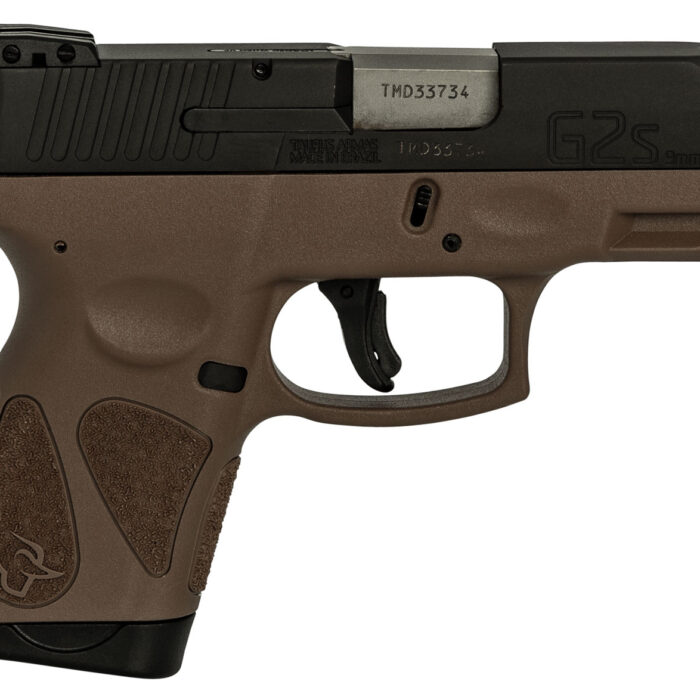 Taurus 1G2S931B G2S  Compact Frame 9mm Luger 7+1 3.26" Matte Steel Barrel, Matte Black Serrated Alloy Steel Slide, Brown Polymer Frame w/Picatinny Rail & Polymer Grip, Right Hand