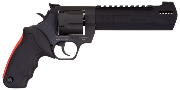 Taurus 2454061RH Raging Hunter  454 Casull 5rd 6.75" Matte Black Oxide Steel Black Rubber with Integrated Red Cushion Insert Grip