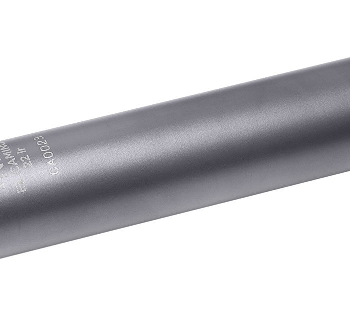 Q LLC SILEC22 El Camino  22 LR .99" Diameter, Black PVD Titanium/Stainless Steel 1/2"-28 tpi