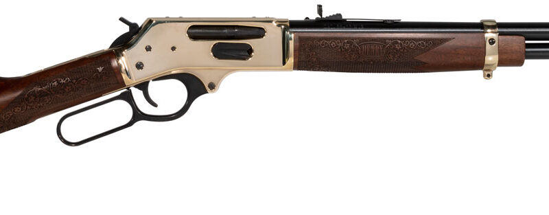 Henry H0243855 Side Gate  Full Size 38-55 Win 5+1 20" Blued Steel Barrel, Polished Brass Receiver, American Walnut Stock Right Hand