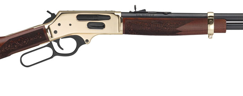Henry H0243030 Side Gate  Full Size 30-30 Win 5+1 20" Blued Steel Barrel, Polished Brass Receiver, American Walnut Stock Right Hand