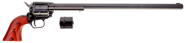 Heritage Mfg RR22MB16 Rough Rider  22 LR/22 WMR 6 Shot, 16" Black Steel Barrel, Black Zinc Alloy Frame, Black Cylinder Cocobolo Grip, Hammer/Thumb Safety, Exposed Hammer