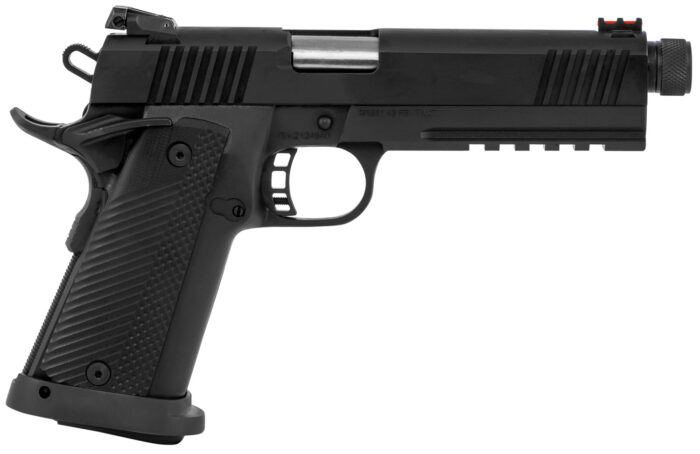 Rock Island 56862 Tac Ultra FS 10mm Auto Caliber with 5.50" Threaded Barrel, 16+1 Capacity, Overall Black Parkerized Finish Steel, Picatinny Rail/Beavertail Frame, Serrated Slide & Black G10 Grip
