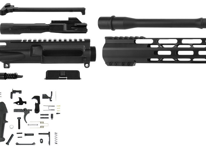 TacFire SSRK9MM16LPK AR Build Kit Rifle 9mm Luger AR-15 Black Nitride Steel 1/2"-36 tpi *Sports South Exclusive.