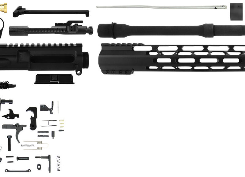 TacFire SSRK556LPK Lower Parts Kit Unassembled Rifle Kit 223 Rem/5.56x45mm NATO AR Platform  Aluminum 1/2"-28 tpi