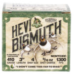 HEVI-Shot HS19004 HEVI-Bismuth 410Gauge 3" 9/16oz Bismuth 4Shot 25 Per Box/10 Case 1 114140