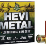 HEVI-Metal HS38704 HEVI-Metal Longer Range 12Gauge 2.75" 1 1/8oz 4Shot 25 Per Box/10 Case 2 114155