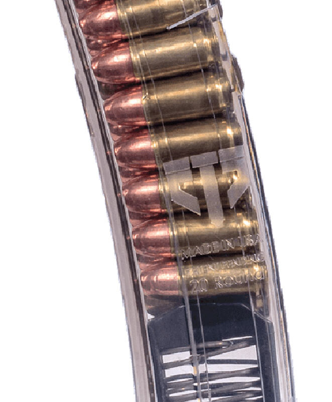 ETS Group HKMP520 Rifle Mags  20rd 9mm Luger for H&K MP5/SP5K/MP5K/94/SP89 Clear Detachable