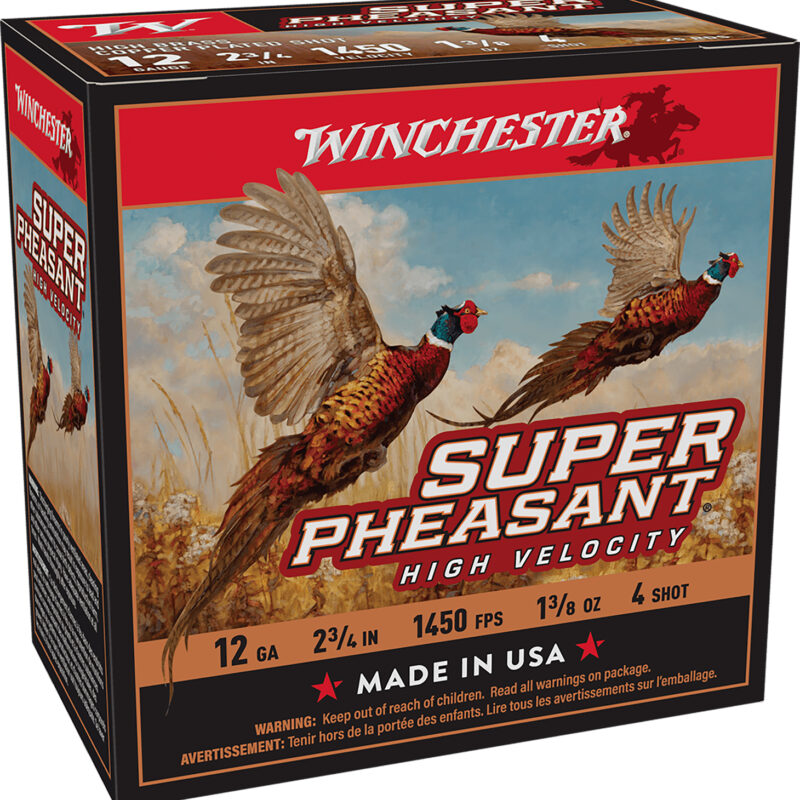 Winchester Ammo X12PHV4 Super Pheasant High Velocity High Brass 12Gauge 2.75" 1 3/8oz 4Shot 25 Per Box/10 Case