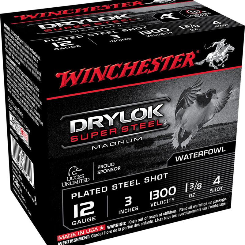 Winchester Ammo XSM1234 Drylok Super Steel Magnum 12Gauge 3" 1 3/8oz 4Shot 25 Per Box/10 Case