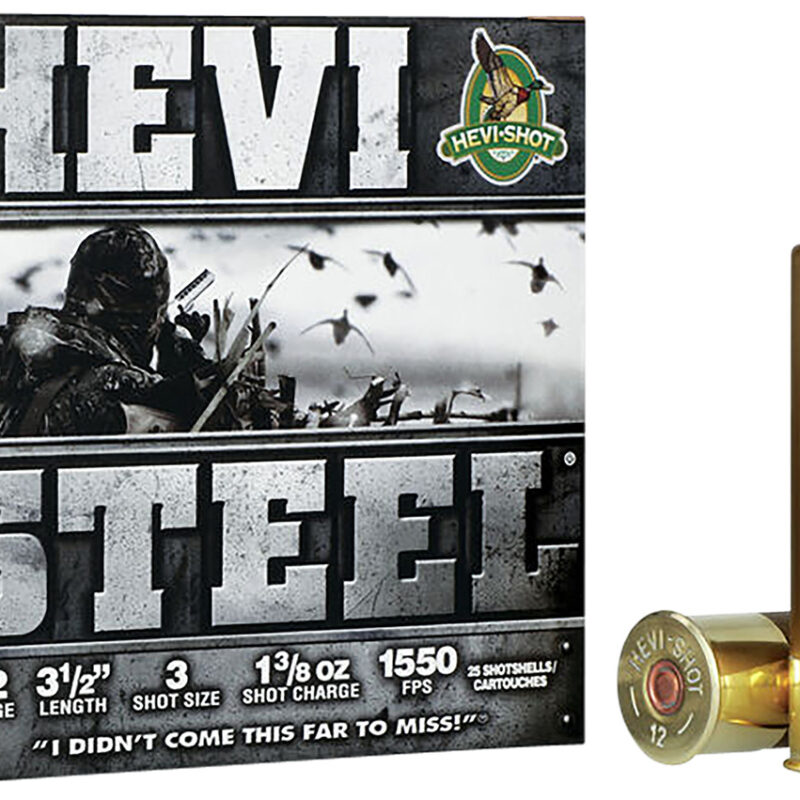 HEVI-Shot HS65003 HEVI-Steel  12Gauge 3.50" 1 3/8oz 3Shot 25 Per Box/10 Case