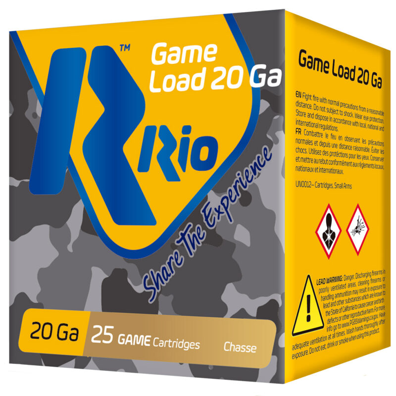 Rio Ammunition RC2075 Game Load  20Gauge 2.75" 1oz 7.5Shot 25 Per Box/10 Case