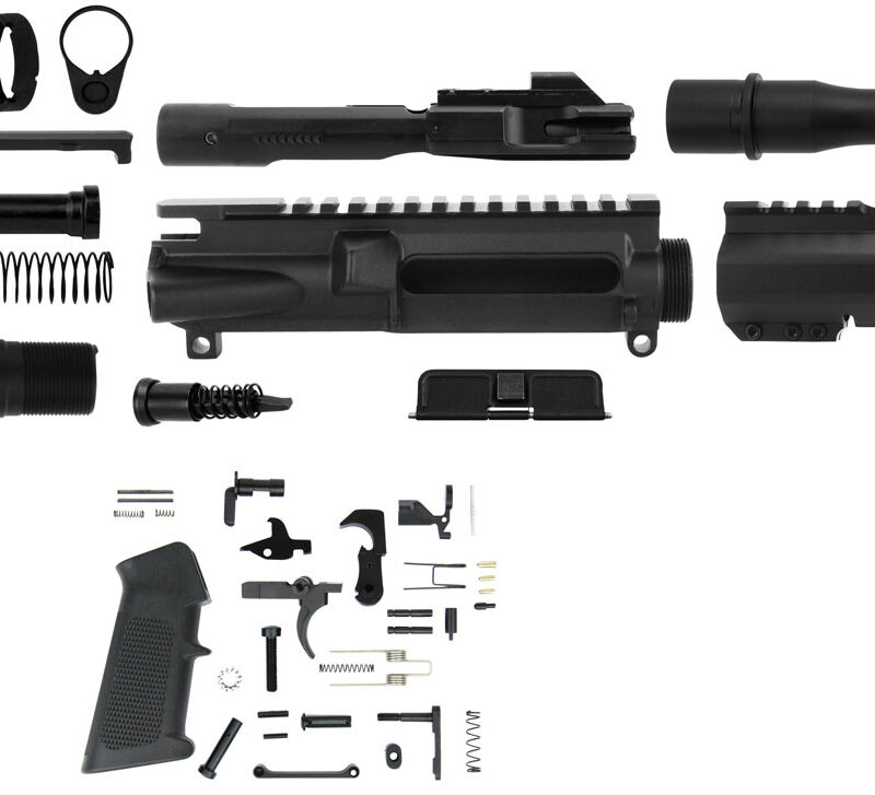 TacFire SSPK9MMLPK7K AR Build Kit KeyMod 9mm Luger Black Steel