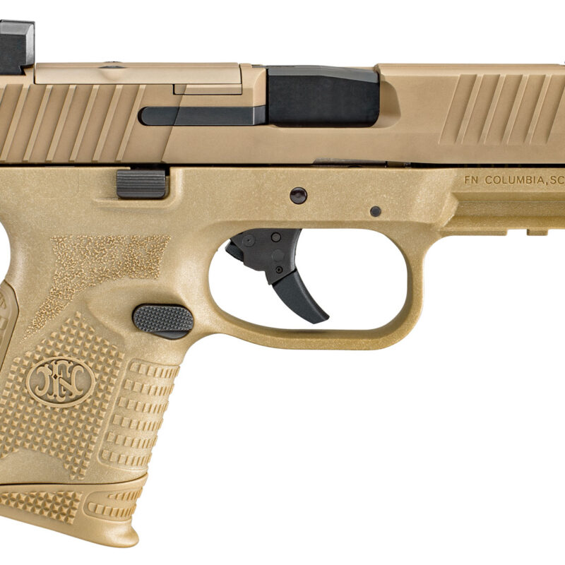 FN 66100574 509C MRD 9mm Luger 15+1/12+1, 3.70" Black Recessed Target Crown/Steel Barrel, Flat Dark Earth PVD Optic Ready/Serrated Slide & Polymer Frame w/Picatinny Rail,  Ambidextrous