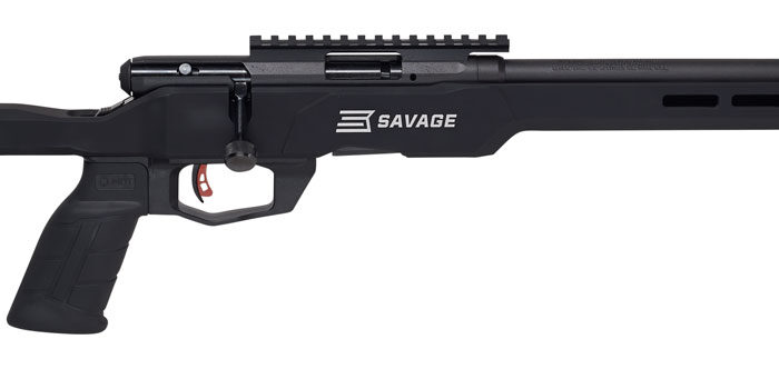 Savage Arms 70248 B22 Precision Full Size Bolt Action 22 LR 10+1 18" Barrel, Matte Black Metal Finish & Adjustable MDT ACC Aluminum Chassis Matte Black Stock