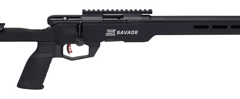 Savage Arms 70248 B22 Precision Full Size Bolt Action 22 LR 10+1 18" Barrel, Matte Black Metal Finish & Adjustable MDT ACC Aluminum Chassis Matte Black Stock