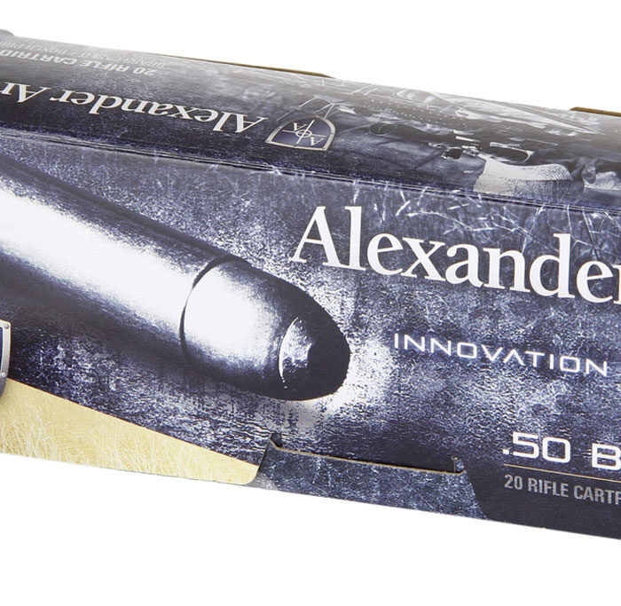 Alexander Arms AB350RSBOX Round Shoulder  50Beowulf 350gr Flat Point 20 Per Box/10 Case