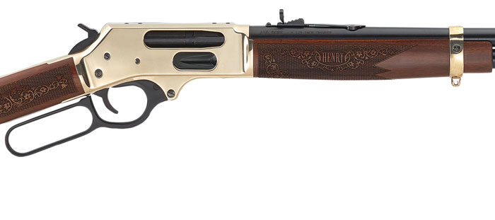 Henry H024410 Side Gate  Full Size Frame 410 Gauge 5+1, 2.5" Chamber 19.80" Blued Steel Barrel, Polished Brass Steel Receiver, American Walnut Wood Stock