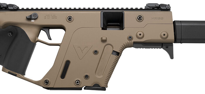 Kriss USA KV45CFD22 Vector CRB G2 45 ACP 10+1 16" Black Barrel Shroud, FDE Rec & Fixed Stock, Black California Paddle Grip, Flip Up Sights