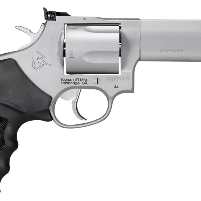 Taurus 2440049TKR Tracker 44 Medium Frame 44 Rem Mag 5rd 4" Matte Stainless Ported Barrel, Cylinder & Frame, Adjustable Rear Sight, Black Rubber Grip, Transfer Bar Safety, Exposed Hammer