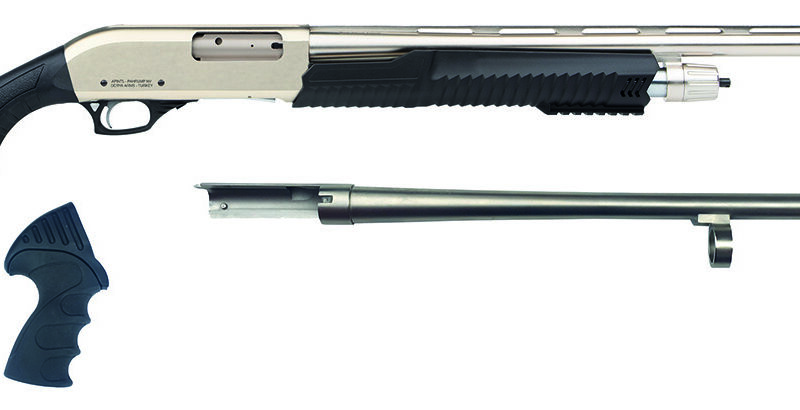 Rock Island MR25P101MC Meriva 3-in-1 Combo 12 Gauge 5+1 3" 18.50" Cylinder Bore, 28" Vent Rib Barrels Chrome Rec Black Synthetic Stock Right Hand (Full Size)