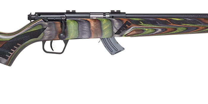 Savage Arms 26736 Mark II Minimalist Full Size 22 LR 10+1 18" Matte Black Threaded Barrel, Matte Black Drilled & Tapped Carbon Steel Receiver, Green Boyd's Minimalist Laminate Stock, Right Hand