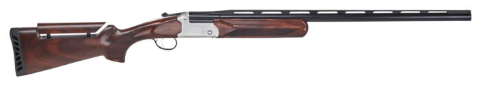 Stevens 23222 555 Trap 12 Gauge 3" 1rd 30" Vent Rib Barrel, Silver Aluminum Receiver,  Turkish Walnut Fixed Adjustable Comb Stock Ambidextrous
