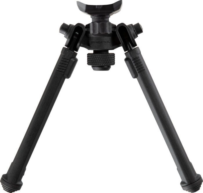 Magpul MAG1075-BLK Bipod  made of Aluminum with Black Finish, Sling Stud Attachment, 6.30-10.30" Vertical Adjustment, & Rubber Feet for AR-Platform