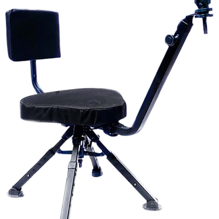 BenchMaster BMGBSC2 Ground Hunting Shooting Chair 4 Leg Rotating Steel Black