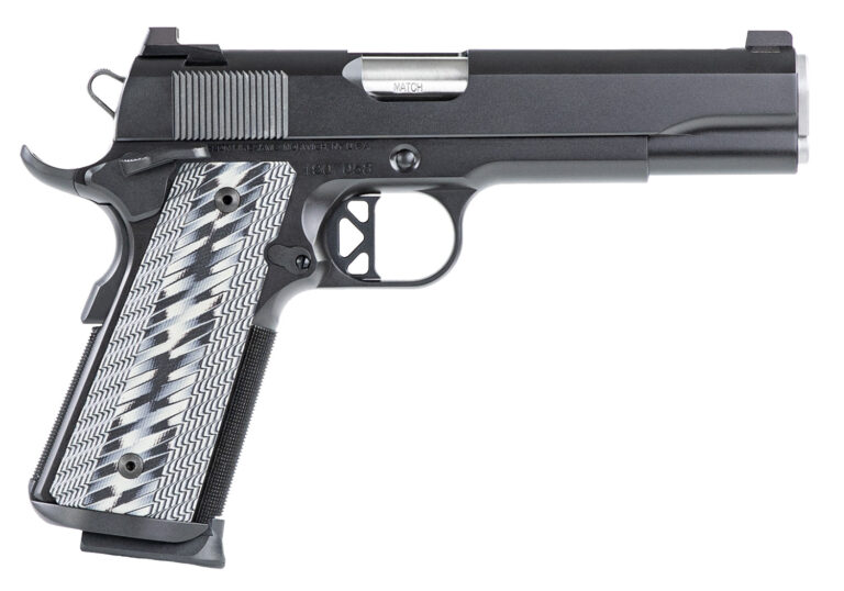 Dan Wesson 01823 Valor  45 ACP 8+1 5" Stainless Steel Barrel, Black Duty Serrated Stainless Steel Slide & Frame w/Picatinny Rail & Beavertail, Gray G10 Grip, Ambidextrous