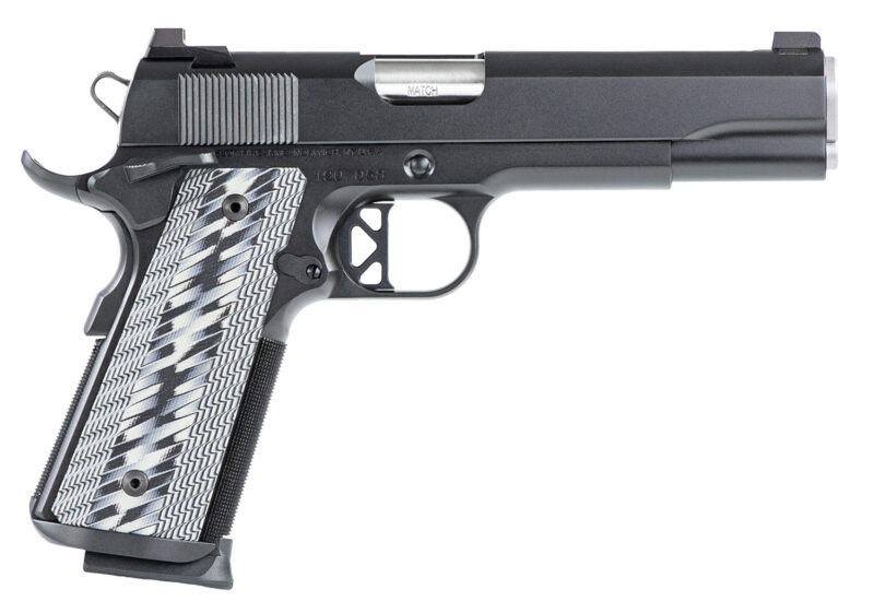 Dan Wesson 01823 Valor  45 ACP 8+1 5" Stainless Steel Barrel, Black Duty Serrated Stainless Steel Slide & Frame w/Picatinny Rail & Beavertail, Gray G10 Grip, Ambidextrous