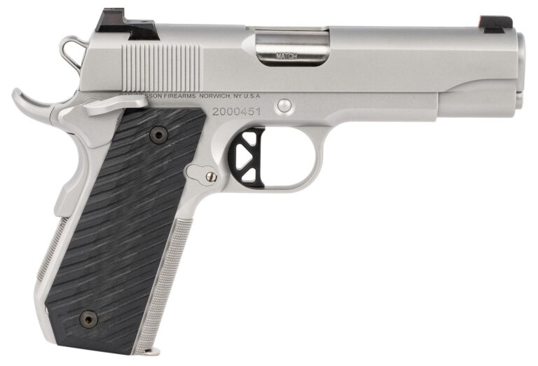 Dan Wesson 01827 V-Bob  45 ACP 8+1 4.25" Match Grade Barrel, Forged Stainless Steel Frame w/Beavertail, Serrated Bead Blasted Stainless Steel Slide, Black G10 Grip
