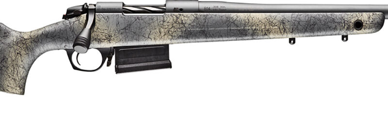 Bergara Rifles B14S652 B-14 Wilderness Terrain 6.5 Creedmoor 5+1 24" Threaded, Sniper Gray Cerakote Barrel/Rec, Adj. Cheek Piece SoftTouch Woodland Camo Stock with Mini-Chassis, Omni Muzzle Brake
