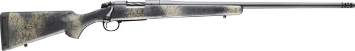 Bergara Rifles B14LM518 B-14 Wilderness Ridge 300 PRC 3+1 24" Threaded, Sniper Gray Cerakote Barrel/Rec, SoftTouch Woodland Camo Synthetic Stock, Omni Muzzle Brake