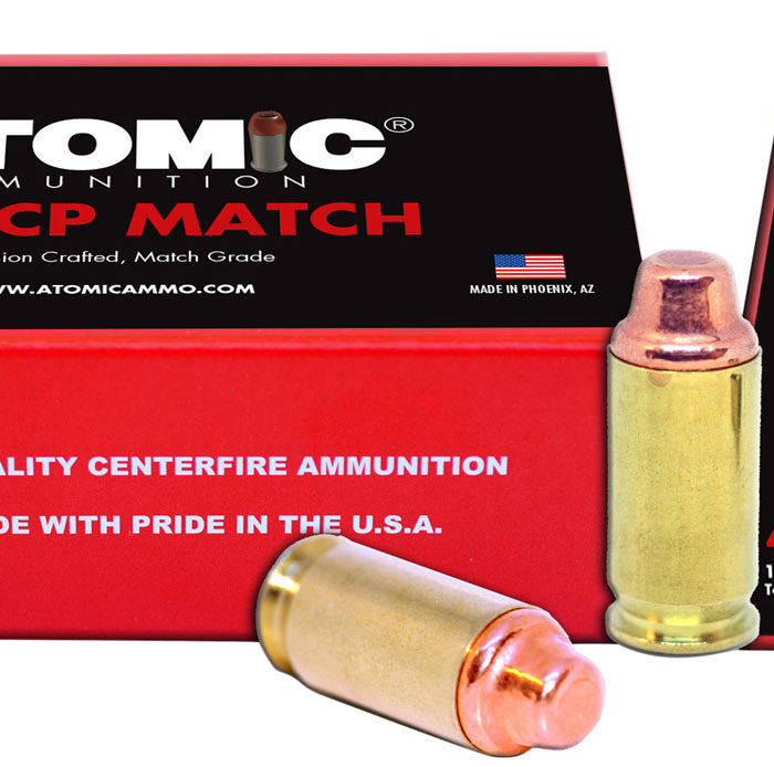Atomic Ammunition 448 Match Precision Craft 45ACP 185gr Semi Wadcutter 50 Per Box/10 Case