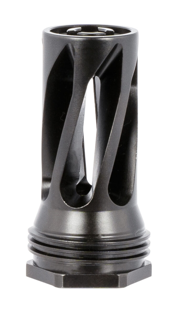 Huxwrx 1677 QD 556 Flash Hider Black with 1/2"-28 tpi Threads,  2.30" OAL & 1.20" Diameter for 5.56x45mm NATO AR-Platform