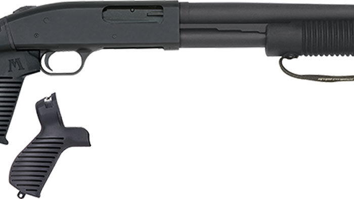 Mossberg 50691 590 Tactical 12 Gauge 6+1 3" 18.50" Cylinder Bore Barrel, Matte Blued Metal Finish, Dual Extractors, FLEX Component 6 Position Stock w/FLEX Pistol Grip & Recoil Pad
