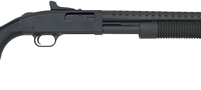 Mossberg 50693 590 Persuader 12 Gauge 8+1 3" 20" Cylinder Bore Heat-Shield Barrel, Matte Blued Metal Finish, Drilled & Tapped Receiver, Ghost Ring Sight, Synthetic Stock