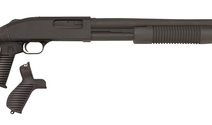 Mossberg 50695 590 Tactical 12 Gauge 8+1 3" 20" Cylinder Bore Barrel, Matte Blued Metal Finish, Dual Extractors, FLEX Component 6 Position Stock w/FLEX Pistol Grip & Recoil Pad