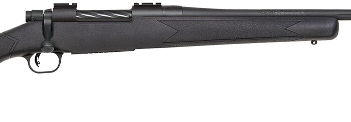 Mossberg 28118 Patriot  Full Size 300 Win Mag 3+1 24" Matte Blued Fluted Threaded Barrel, Drilled & Tapped Matte Blued Stainless Steel Receiver, Black Fixed Synthetic Stock, Right Hand