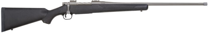 Mossberg 28129 Patriot  Full Size 7mm Rem 3+1 24" Stainless Cerakote Fluted Threaded Barrel, Drilled & Tapped Stainless Cerakote Receiver, Black Fixed Synthetic Stock, Right Hand