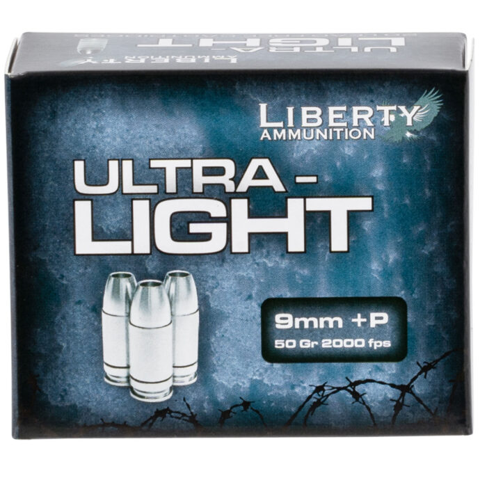 Liberty Ammunition LAUL9052 Ultra-Light  9mmLuger+P 50gr Lead Free Fragmenting Hollow Point 20 Per Box/10 Case