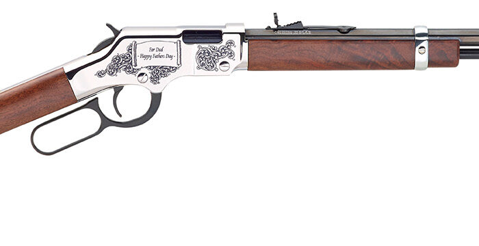 Henry H004SFD Golden Boy Fathers Day Full Size 22 Long/22 LR/22 Short, 16 LR/21 Short, 20" Blued Octagon Barrel Nickel-Plated Steel Receiver American Walnut Right Hand
