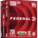 Federal WM51992 Champion Training 9mmLuger 115gr Full Metal Jacket 200 Per Box/5 Case 1 121122