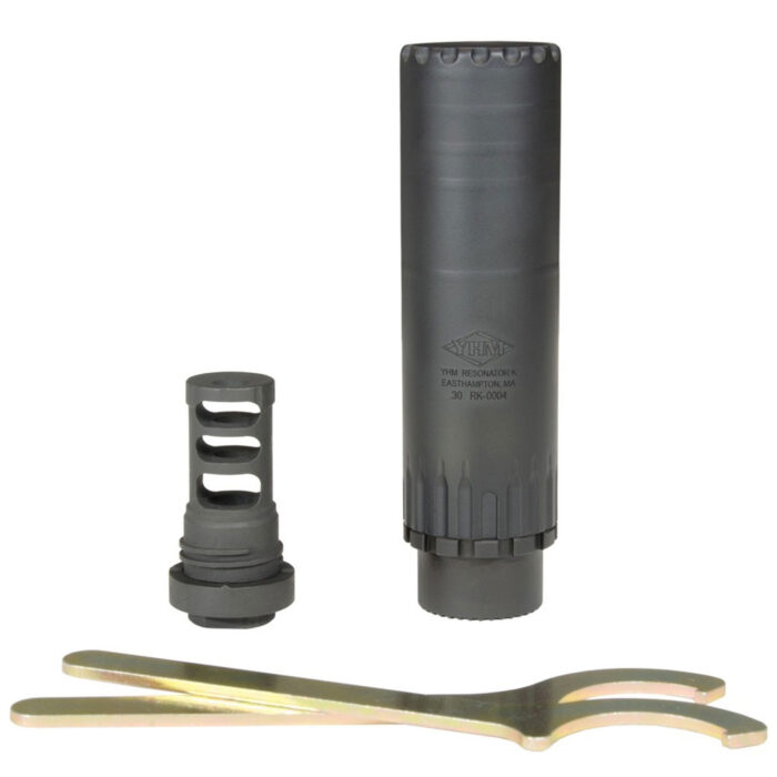 Yankee Hill 2150MB24 Resonator K Muzzle Brake Black Matte Cerakote 17-4 Stainless Steel with 5/8"-24 tpi Threads for 30 Cal AR-Platform