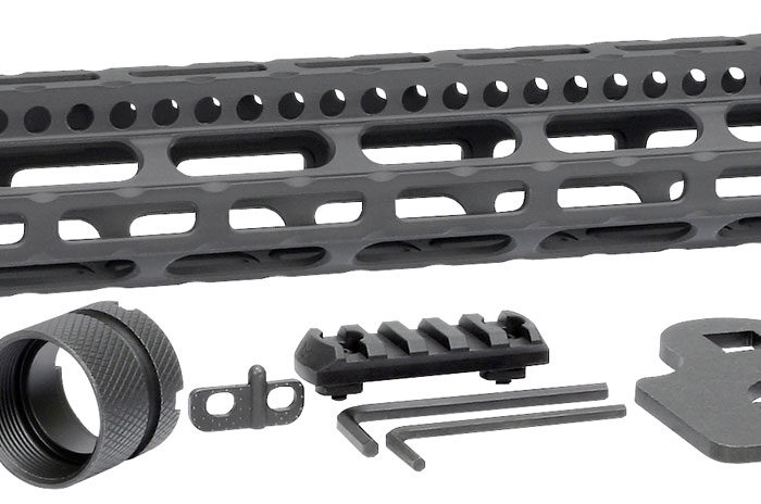 Midwest Industries MICRLW15 Combat Lightweight AR-15 Black Hardcoat Anodized Aluminum/Polymer 15" Picatinny/M-LOK