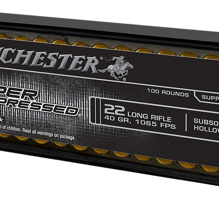 Winchester Ammo SUP22LRHP Super Suppressed  22LR 40gr Lead Hollow Point 100 Per Box/20 Case