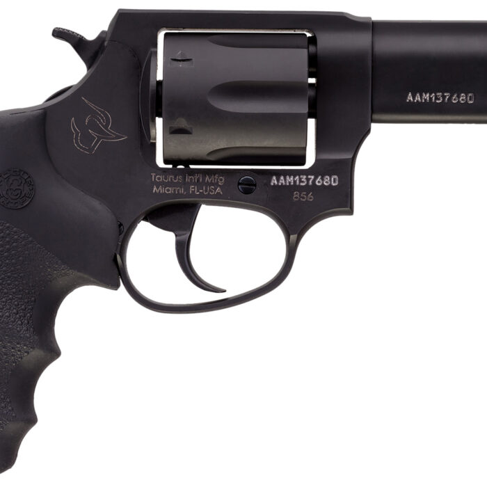 Taurus 285631NS 856 Defender 38 Special +P Caliber with 3" Barrel, 6rd Capacity Cylinder, Overall Matte Black Finish Stainless Steel, Finger Grooved Black Hogue Rubber Grip & Night Front Sight