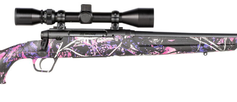 Savage Arms 57476 Axis XP Compact 6.5 Creedmoor 4+1 20" Matte Black Steel Barrel, Drilled & Tapped Steel Receiver, Fixed Muddy Girl Synthetic Stock, Weaver 3-9x40mm, Right Hand
